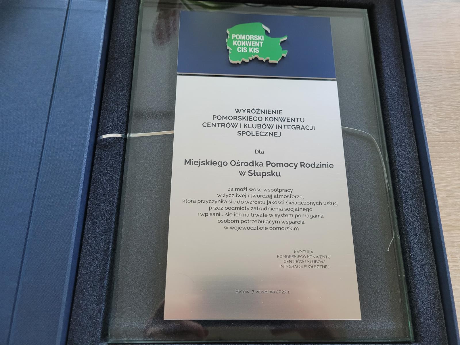 Wyróżnienie dla Ośrodka na Pomorskim Konwencie CIS