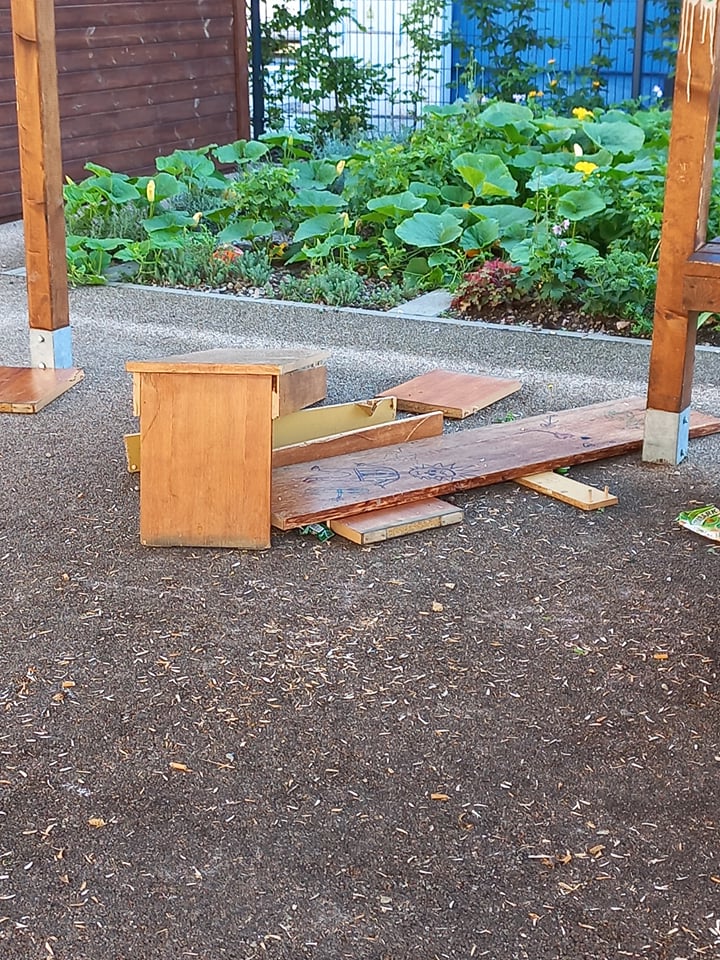 Dewastacja Ogrodu Społecznego przy Domu Sąsiedzkim