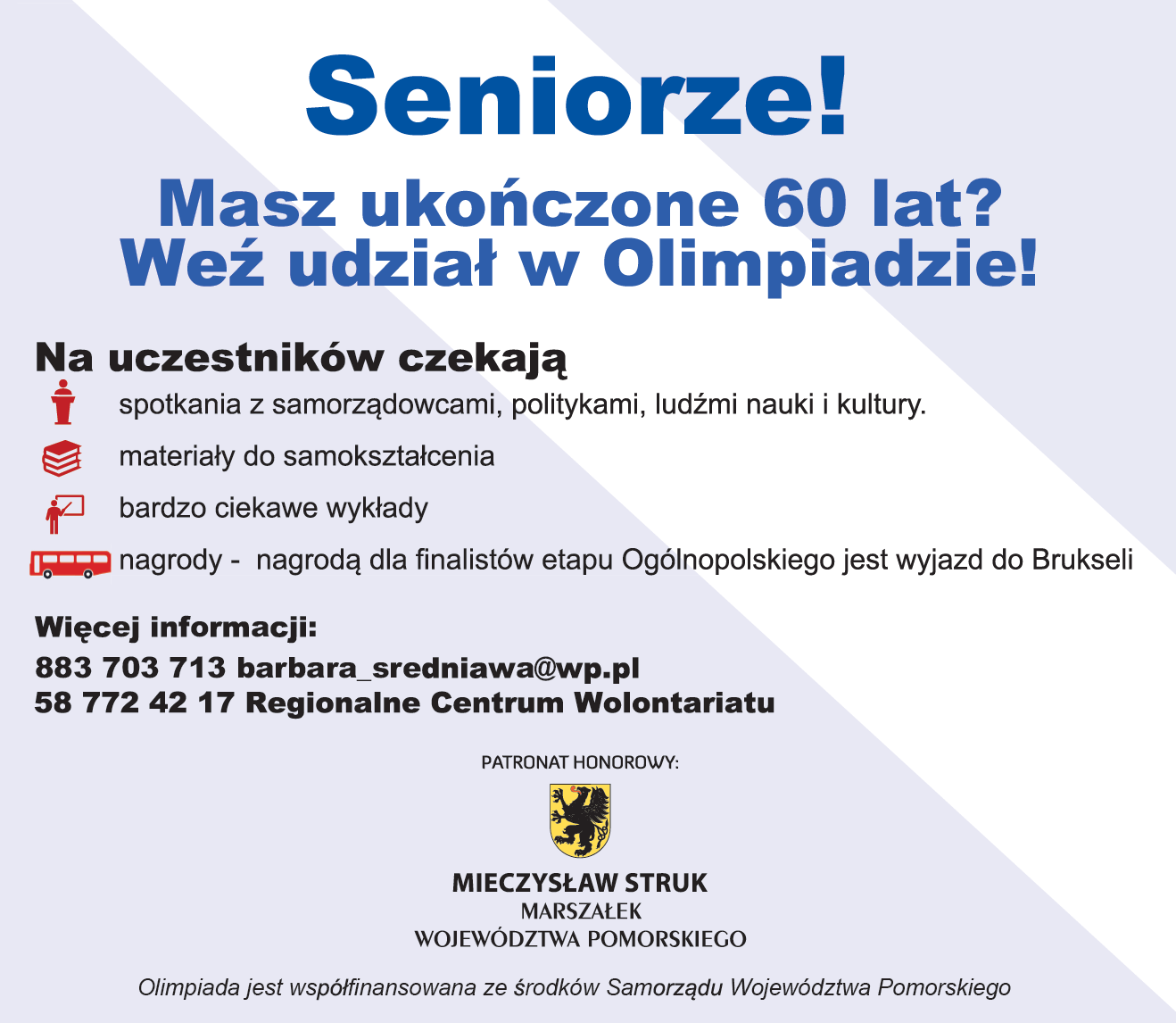 Seniorze, masz powyżej 60 lat? Weź udział w olimpiadzie!