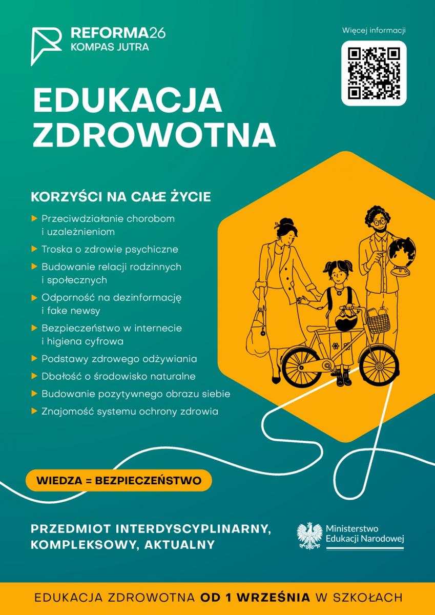 plakat informacyjny o edukacji zdrowotnej