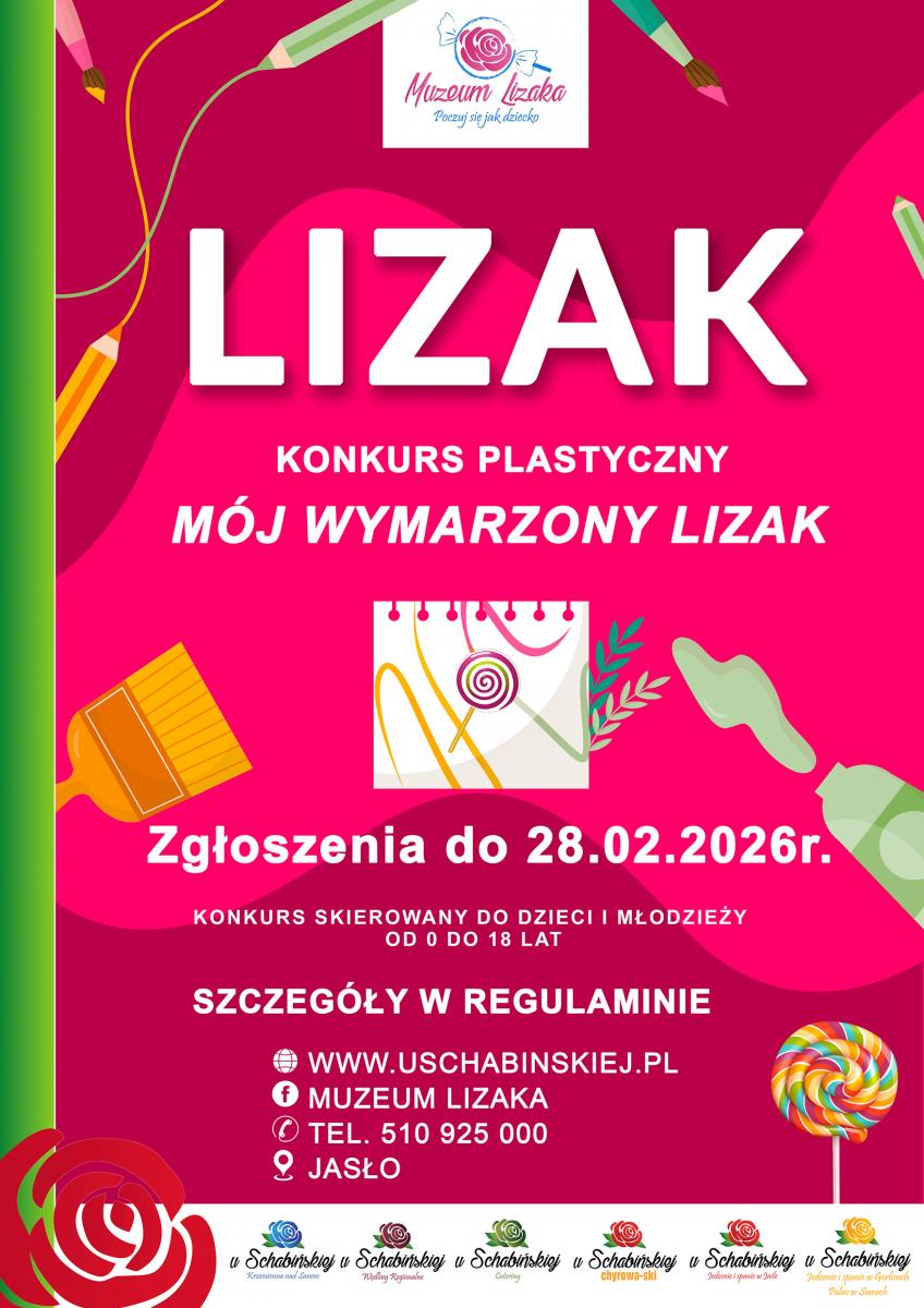 Plakat informujący o konkursie LIZAK
