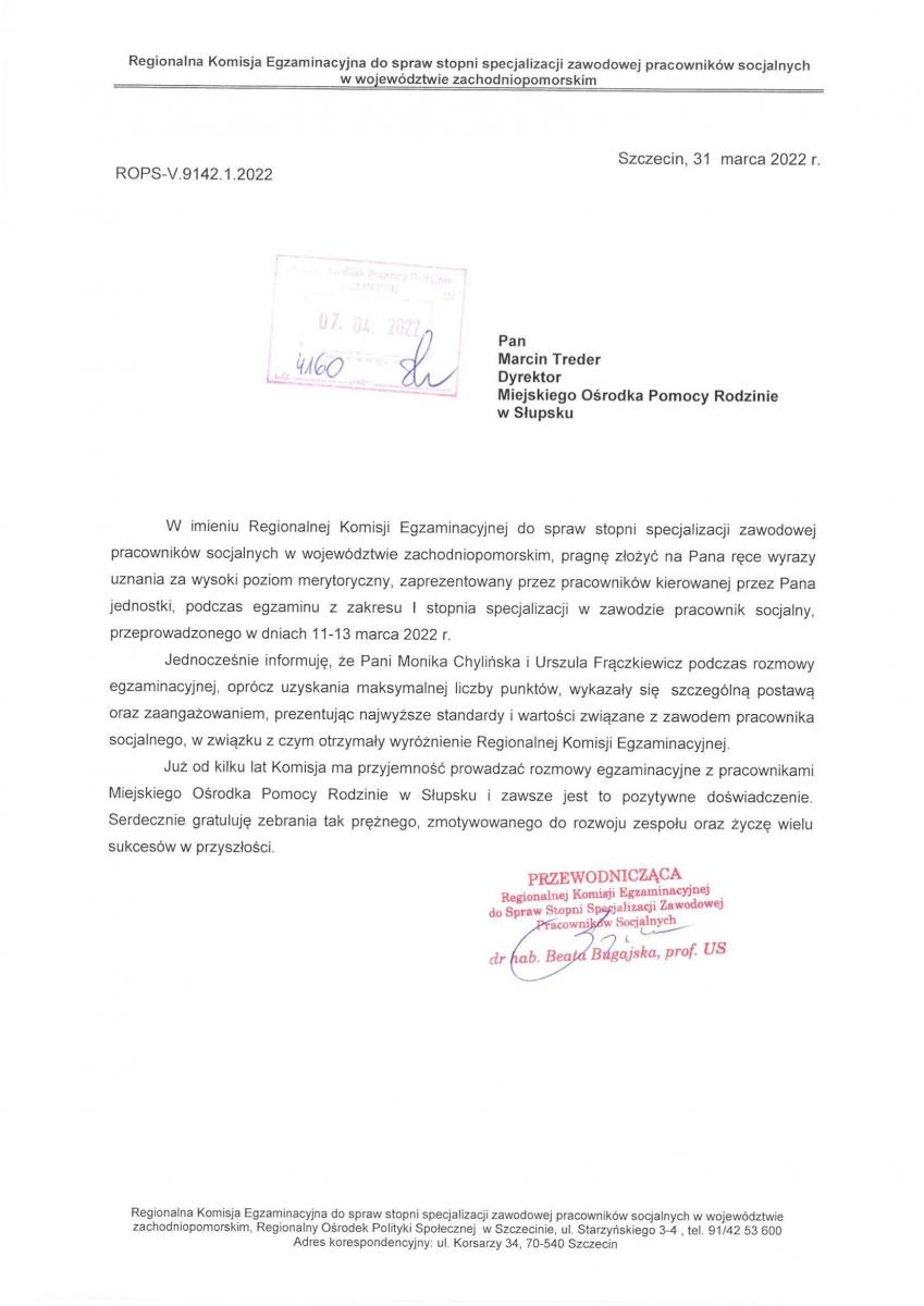 Sukces pracowników socjalnych MOPR Słupsk