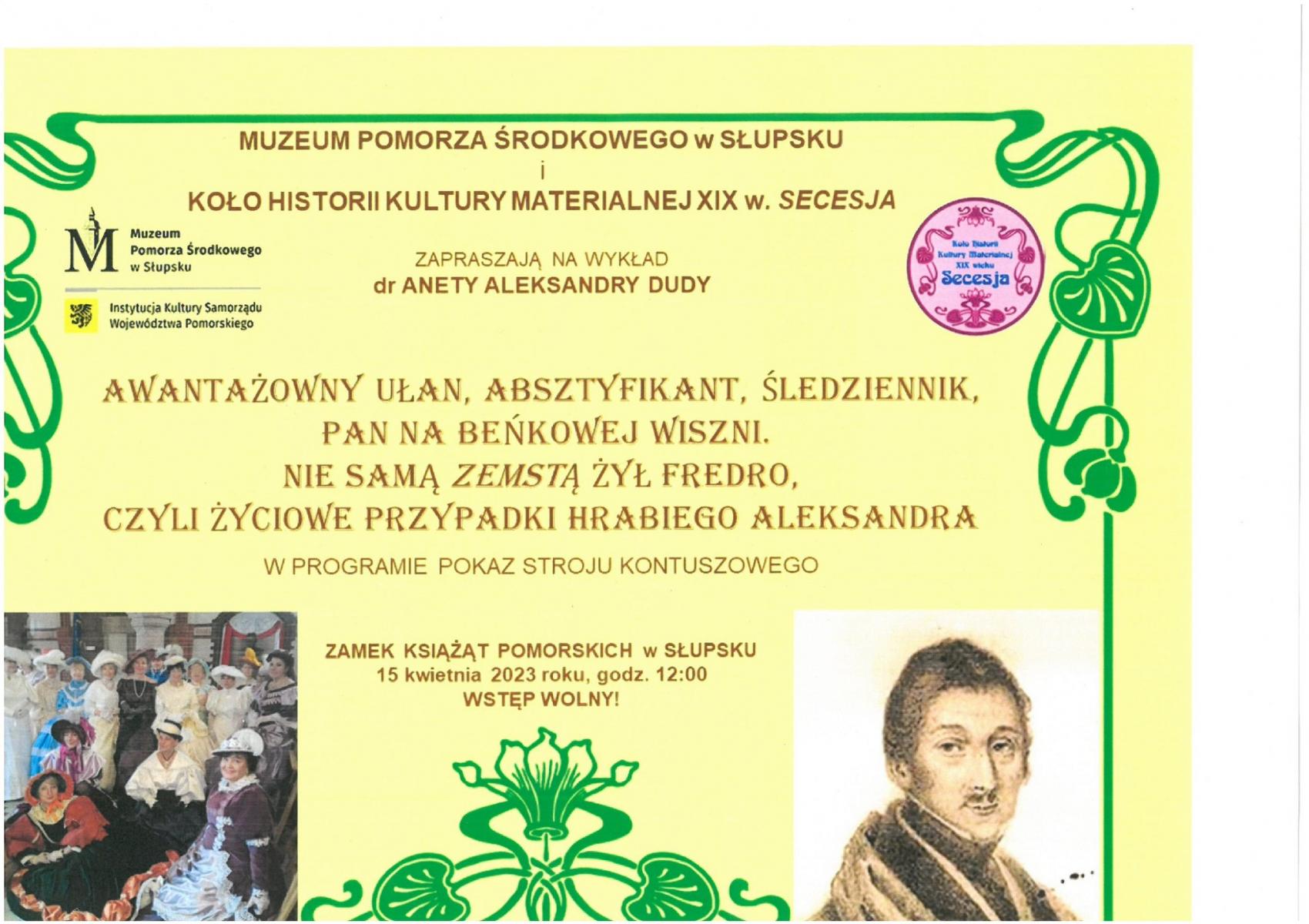 Wykład dr A. Dudy z pokazem stroju kontuszowego w Słupsku